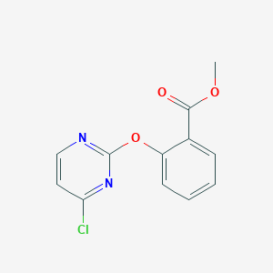 molecular formula C12H9ClN2O3 B1423638 Methyl 2-(4-chloropyrimidin-2-yloxy)benzoate CAS No. 1159822-80-6