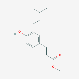 molecular formula C15H20O3 B14236418 Methyl 4-hydroxy-3-(3-methyl-2-butenyl)benzenepropanoate CAS No. 219851-37-3