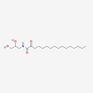 molecular formula C19H37NO4 B14236439 Hexadecanamide, N-(2,3-dihydroxypropyl)-2-oxo- CAS No. 586946-71-6
