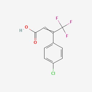 molecular formula C10H6ClF3O2 B1423644 3-(4-Chlorophenyl)-4,4,4-trifluorobut-2-enoic acid CAS No. 1394045-26-1