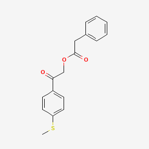 molecular formula C17H16O3S B14236462 Benzeneacetic acid, 2-[4-(methylthio)phenyl]-2-oxoethyl ester CAS No. 512193-77-0