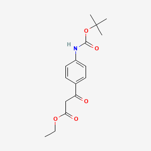 molecular formula C16H21NO5 B1423648 Ethyl 3-(4-((tert-butoxycarbonyl)amino)phenyl)-3-oxopropanoate CAS No. 1017781-45-1