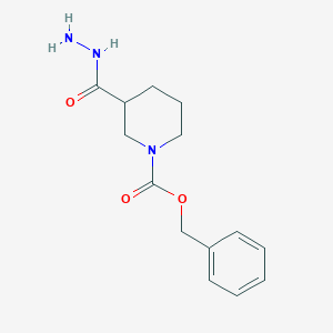 molecular formula C14H19N3O3 B1423655 3-Hydrazinocarbonyl-piperidine-1-carboxylic acid benzyl ester CAS No. 1396968-12-9
