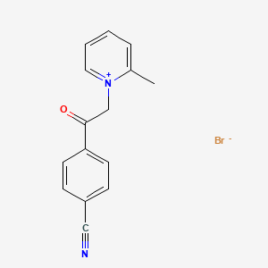 molecular formula C15H13BrN2O B14236586 Pyridinium, 1-[2-(4-cyanophenyl)-2-oxoethyl]-2-methyl-, bromide CAS No. 501948-51-2