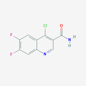 molecular formula C10H5ClF2N2O B1423662 4-Chloro-6,7-difluoroquinoline-3-carboxamide CAS No. 1049677-60-2