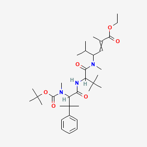 molecular formula C34H55N3O6 B14236639 L-Valinamide, N-[(1,1-dimethylethoxy)carbonyl]-N,beta,beta-trimethyl-L-phenylalanyl-N-[(1S,2E)-4-ethoxy-3-methyl-1-(1-methylethyl)-4-oxo-2-buten-1-yl]-N,3-dimethyl- 