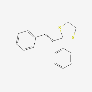 molecular formula C17H16S2 B14236643 2-Phenyl-2-(2-phenylethenyl)-1,3-dithiolane CAS No. 359404-08-3