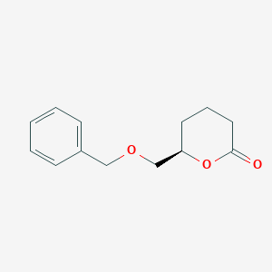 molecular formula C13H16O3 B14236645 2H-Pyran-2-one, tetrahydro-6-[(phenylmethoxy)methyl]-, (6R)- CAS No. 501013-18-9