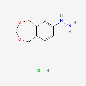 molecular formula C9H13ClN2O2 B1423667 1,5-Dihydro-2,4-benzodioxepin-7-ylhydrazine hydrochloride CAS No. 1303994-02-6