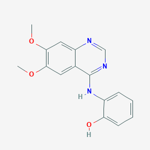 molecular formula C16H15N3O3 B14236726 Phenol, 2-[(6,7-dimethoxy-4-quinazolinyl)amino]- CAS No. 211555-07-6