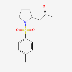 molecular formula C14H19NO3S B14236805 Pyrrolidine, 1-[(4-methylphenyl)sulfonyl]-2-(2-oxopropyl)- CAS No. 227018-72-6