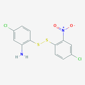 molecular formula C12H8Cl2N2O2S2 B14236809 5-Chloro-2-[(4-chloro-2-nitrophenyl)disulfanyl]aniline CAS No. 503456-41-5
