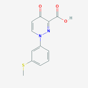 molecular formula C12H10N2O3S B1423681 1-[3-(Methylsulfanyl)phenyl]-4-oxo-1,4-dihydropyridazine-3-carboxylic acid CAS No. 1291486-54-8