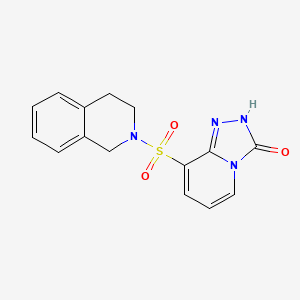 molecular formula C15H14N4O3S B1423682 8-(3,4-dihydroisoquinolin-2(1H)-ylsulfonyl)[1,2,4]triazolo[4,3-a]pyridin-3(2H)-one CAS No. 1291486-86-6