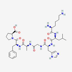 molecular formula C37H56N10O8 B14236918 L-Lysyl-L-leucyl-L-histidylglycyl-L-alanyl-L-phenylalanyl-L-proline CAS No. 400603-12-5
