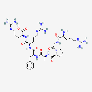 molecular formula C37H62N16O8 B14236967 N~5~-(Diaminomethylidene)-L-ornithylglycyl-L-prolyl-L-alanyl-L-phenylalanyl-N~5~-(diaminomethylidene)-L-ornithyl-N~5~-(diaminomethylidene)-L-ornithine CAS No. 491833-11-5