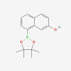 molecular formula C16H19BO3 B1423701 2-Hydroxy-8-(4,4,5,5-tetramethyl-1,3,2-dioxaborolan-2-yl)naphthalene CAS No. 1260151-69-6