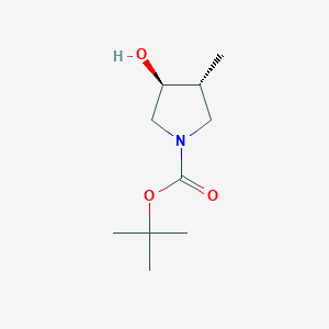 molecular formula C10H19NO3 B1423703 trans-1-Boc-4-methylpyrrolidin-3-ol CAS No. 885102-33-0
