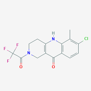molecular formula C15H12ClF3N2O2 B1423705 7-chloro-6-methyl-2-(trifluoroacetyl)-1,3,4,5-tetrahydrobenzo[b][1,6]naphthyridin-10(2H)-one CAS No. 1325307-44-5