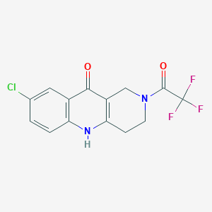 molecular formula C14H10ClF3N2O2 B1423706 8-chloro-2-(trifluoroacetyl)-1,3,4,5-tetrahydrobenzo[b][1,6]naphthyridin-10(2H)-one CAS No. 1325306-24-8