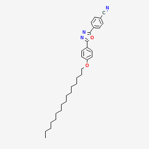 molecular formula C31H41N3O2 B14237080 4-{5-[4-(Hexadecyloxy)phenyl]-1,3,4-oxadiazol-2-YL}benzonitrile CAS No. 411207-76-6