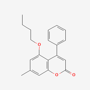molecular formula C20H20O3 B14237090 5-butoxy-7-methyl-4-phenyl-2H-chromen-2-one 
