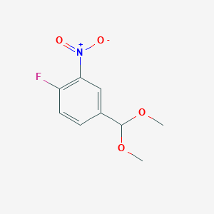 molecular formula C9H10FNO4 B14237094 Benzene, 4-(dimethoxymethyl)-1-fluoro-2-nitro- CAS No. 311464-46-7