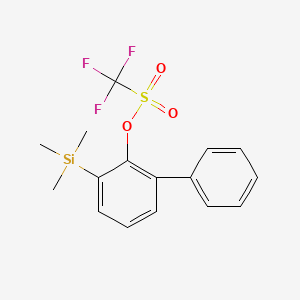 molecular formula C16H17F3O3SSi B14237101 Methanesulfonic acid, trifluoro-, 3-(trimethylsilyl)[1,1'-biphenyl]-2-yl ester CAS No. 556812-45-4