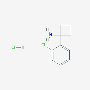 molecular formula C10H13Cl2N B1423713 1-(2-Chlorophenyl)cyclobutan-1-amine hydrochloride CAS No. 1228879-40-0