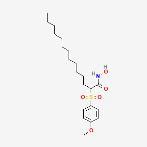 molecular formula C21H35NO5S B14237277 N-hydroxy-2-(4-methoxyphenyl)sulfonyltetradecanamide CAS No. 212766-02-4