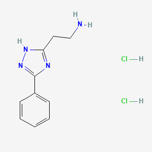 molecular formula C10H14Cl2N4 B1423728 2-(5-Phenyl-2H-[1,2,4]triazol-3-YL)-ethylamine dihydrochloride CAS No. 1220039-90-6