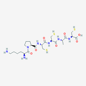 molecular formula C23H41N7O7S3 B14237293 L-Lysyl-L-prolyl-L-cysteinyl-L-cysteinyl-L-alanyl-L-cysteine CAS No. 500910-76-9