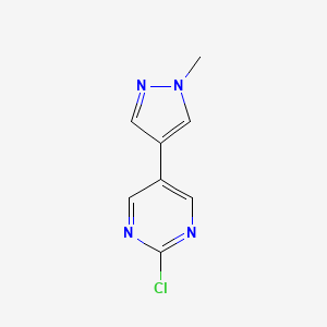 molecular formula C8H7ClN4 B1423733 2-Chloro-5-(1-methyl-1H-pyrazol-4-YL)pyrimidine CAS No. 1231943-08-0
