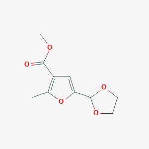 molecular formula C10H12O5 B14237409 Methyl 5-(1,3-dioxolan-2-yl)-2-methylfuran-3-carboxylate CAS No. 420115-92-0