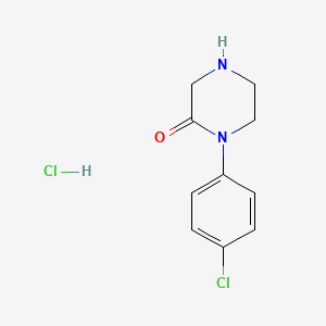 molecular formula C10H12Cl2N2O B1423744 1-(4-Chlorophenyl)piperazin-2-one hydrochloride CAS No. 360561-52-0
