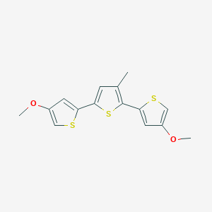 molecular formula C15H14O2S3 B14237489 2,5-Bis(4-methoxythiophen-2-yl)-3-methylthiophene CAS No. 402562-75-8