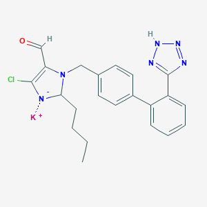 molecular formula C22H22ClKN6O B142375 2-Butyl-4-chloro-1-((2'-(1H-tetrazol-5-yl)(1,1'-biphenyl)-4-yl)methyl)-1H-imidazole-5-carboxaldehyde CAS No. 140868-18-4