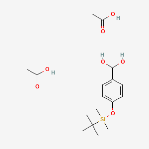 molecular formula C17H30O7Si B14237530 Acetic acid;[4-[tert-butyl(dimethyl)silyl]oxyphenyl]methanediol CAS No. 438457-58-0