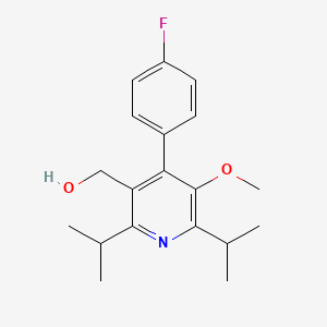 molecular formula C19H24FNO2 B1423754 2,6-Diisopropyl-4-(4-fluorophenyl)-3-hydroxymethyl-5-methoxypyridine CAS No. 1428126-73-1
