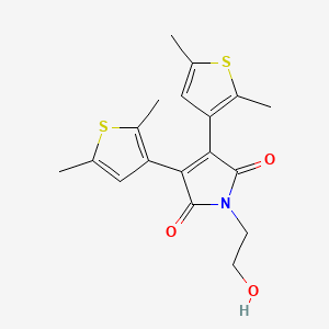 molecular formula C18H19NO3S2 B14237545 1H-Pyrrole-2,5-dione, 3,4-bis(2,5-dimethyl-3-thienyl)-1-(2-hydroxyethyl)- CAS No. 519164-65-9