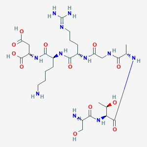 molecular formula C28H51N11O12 B14237605 L-Seryl-L-threonyl-L-alanylglycyl-N~5~-(diaminomethylidene)-L-ornithyl-L-lysyl-L-aspartic acid CAS No. 377777-82-7
