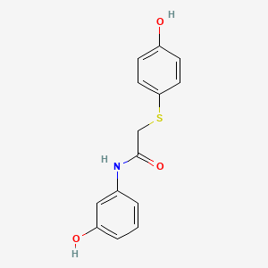 molecular formula C14H13NO3S B14237630 N-(3-Hydroxyphenyl)-2-[(4-hydroxyphenyl)sulfanyl]acetamide CAS No. 471278-71-4