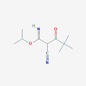 molecular formula C11H18N2O2 B14237698 Propan-2-yl 2-cyano-4,4-dimethyl-3-oxopentanimidate CAS No. 503000-80-4