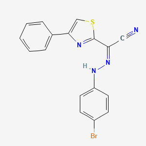 molecular formula C17H11BrN4S B14237737 (2Z)-[2-(4-bromophenyl)hydrazinylidene](4-phenyl-1,3-thiazol-2-yl)ethanenitrile 