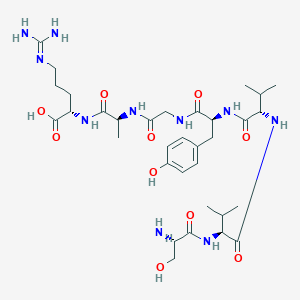 molecular formula C33H54N10O10 B14237755 H-Ser-Val-Val-Tyr-Gly-Ala-Arg-OH CAS No. 489472-80-2