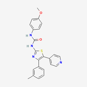 molecular formula C23H20N4O2S B14237808 N-(4-Methoxyphenyl)-N'-[4-(3-methylphenyl)-5-(pyridin-4-yl)-1,3-thiazol-2-yl]urea CAS No. 325769-46-8
