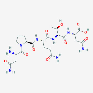 molecular formula C22H36N8O10 B14237830 L-Asparaginyl-L-prolyl-L-glutaminyl-L-threonyl-L-asparagine CAS No. 501646-20-4