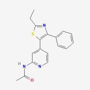 molecular formula C18H17N3OS B14237835 N-[4-(2-Ethyl-4-phenyl-1,3-thiazol-5-yl)pyridin-2-yl]acetamide CAS No. 365430-40-6