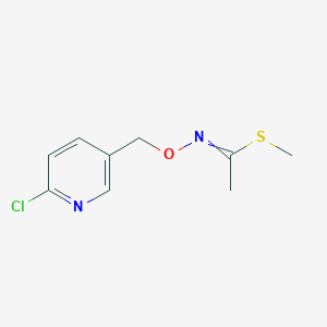 molecular formula C9H11ClN2OS B14237944 Methyl N-[(6-chloropyridin-3-yl)methoxy]ethanimidothioate CAS No. 491593-47-6