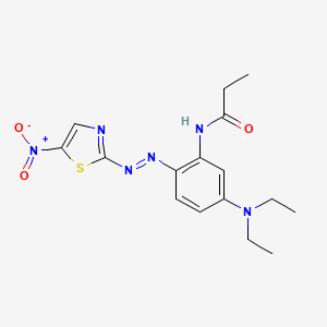 molecular formula C16H20N6O3S B14237978 N-{5-(Diethylamino)-2-[(E)-(5-nitro-1,3-thiazol-2-yl)diazenyl]phenyl}propanamide CAS No. 354589-85-8